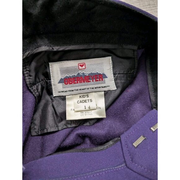 Obermeyer Vintage Ski Stirrup Pants W Loop Junior Cadets Sz 14 Purple Wool (50%) - Picture 6 of 11